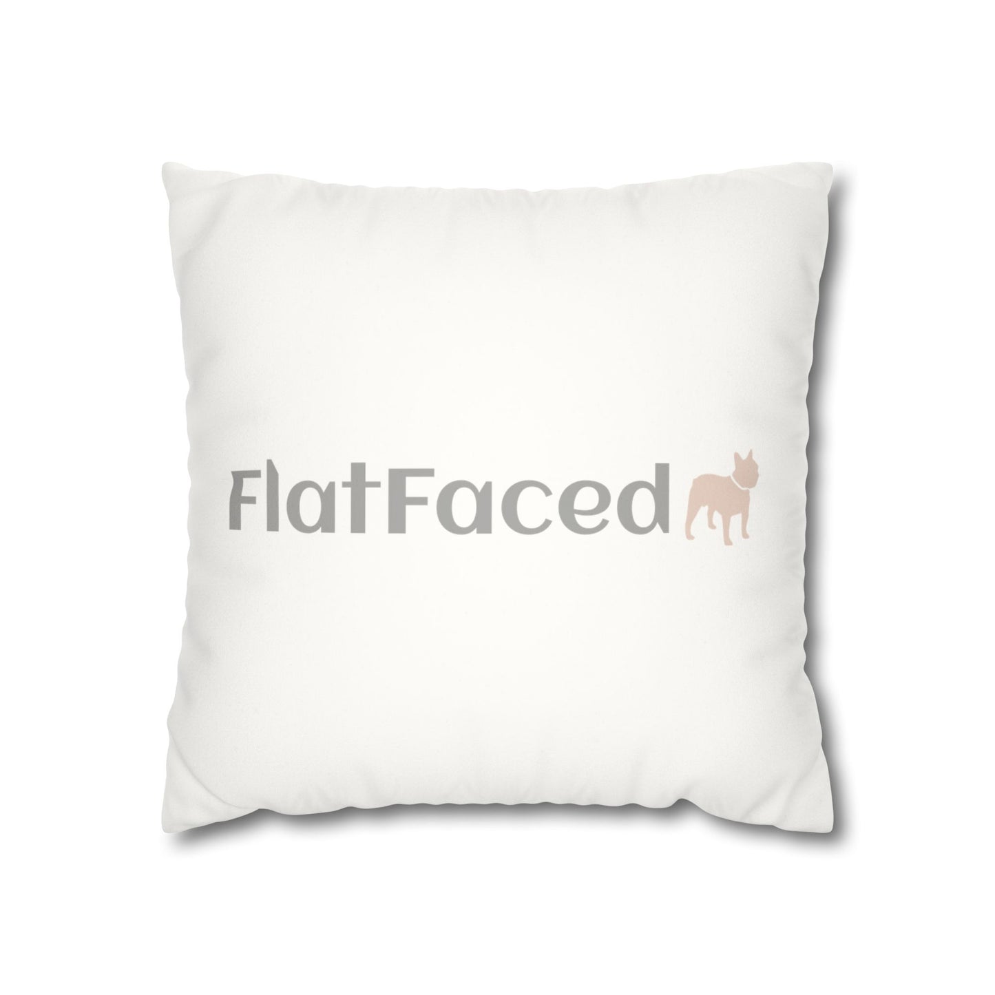 Faux Suede Square Frenchie Pillow Cover (double-sided)