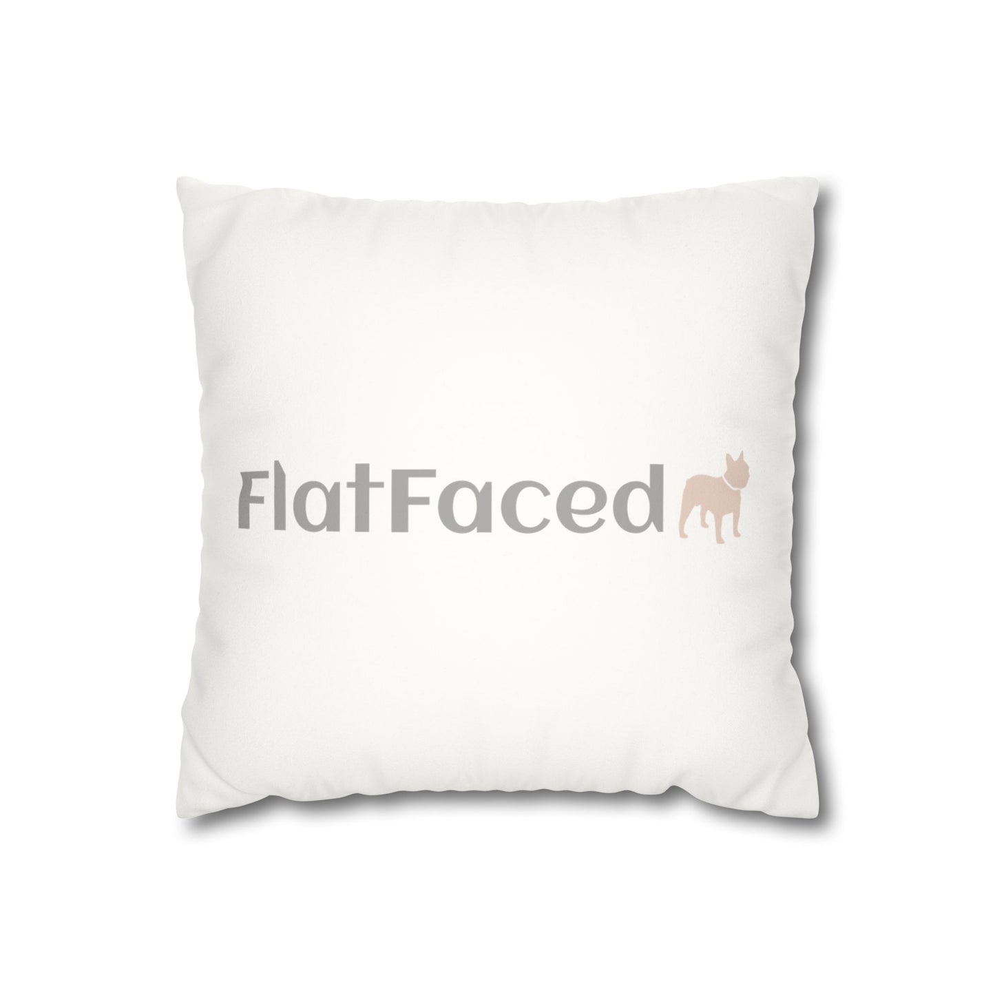 Faux Suede Square Frenchie Pillow Cover (double-sided)