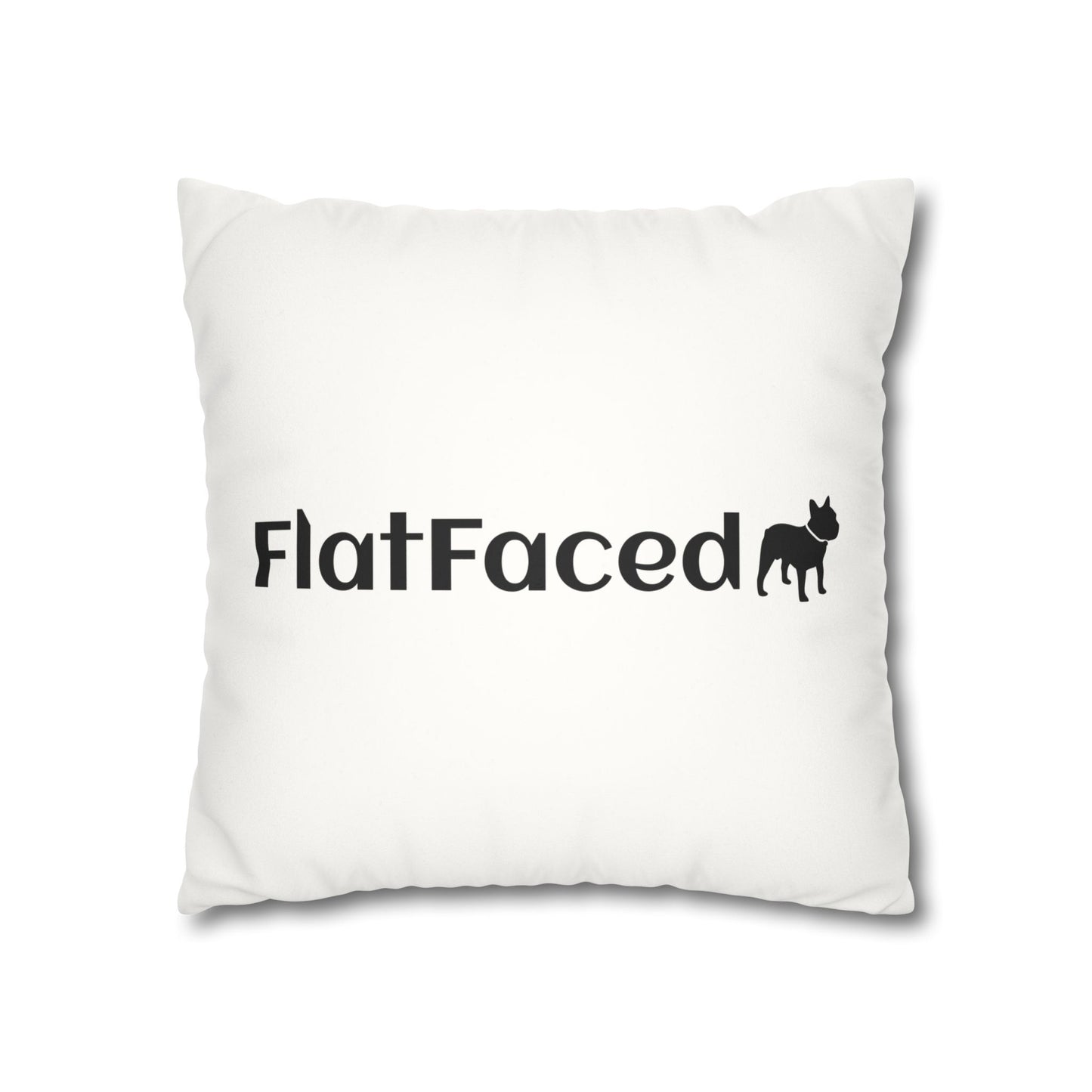 Faux Suede Square Frenchie Pillow Cover (double-sided)