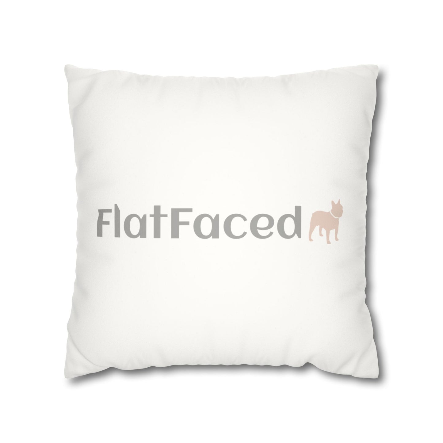 Faux Suede Square Frenchie Pillow Cover (double-sided)