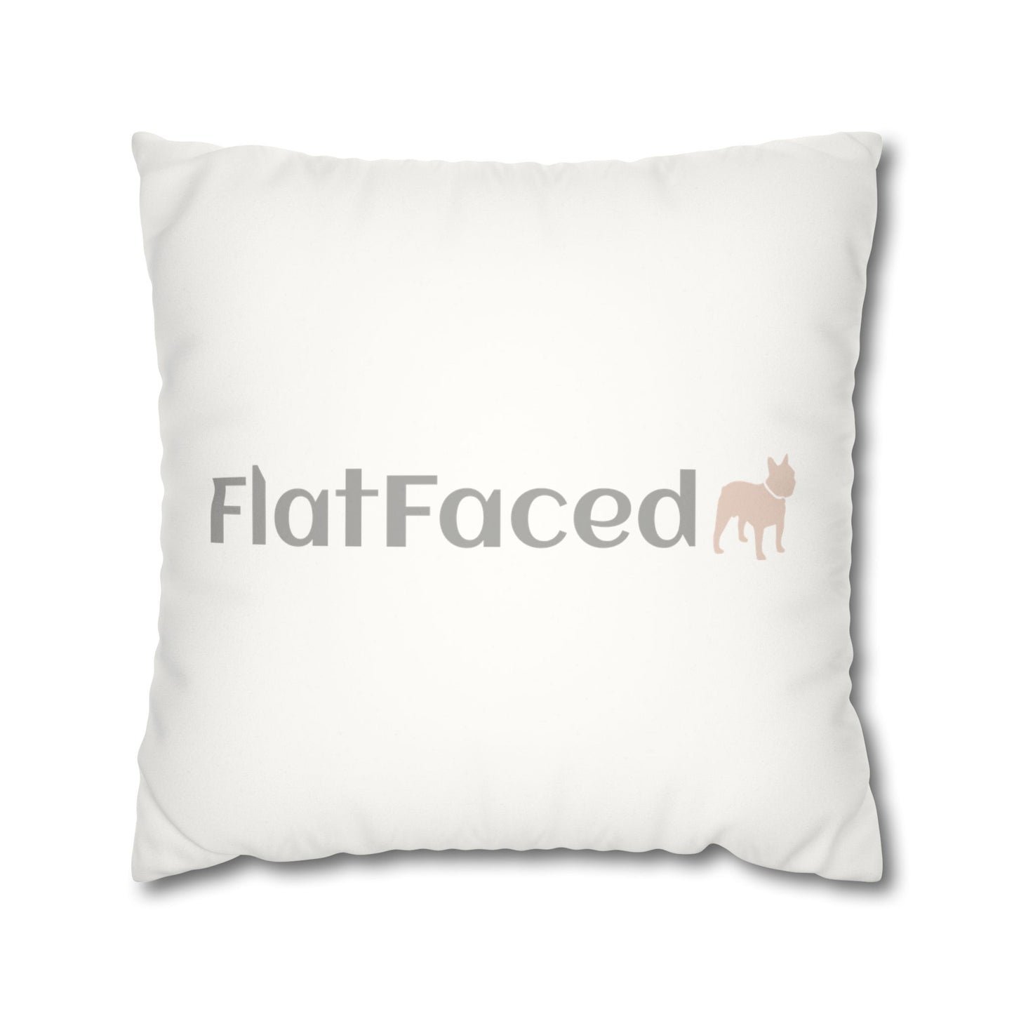 Faux Suede Square Frenchie Pillow Cover (double-sided)